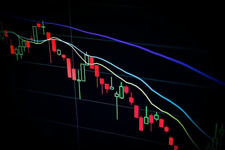 Digital financial chart with trading metrics